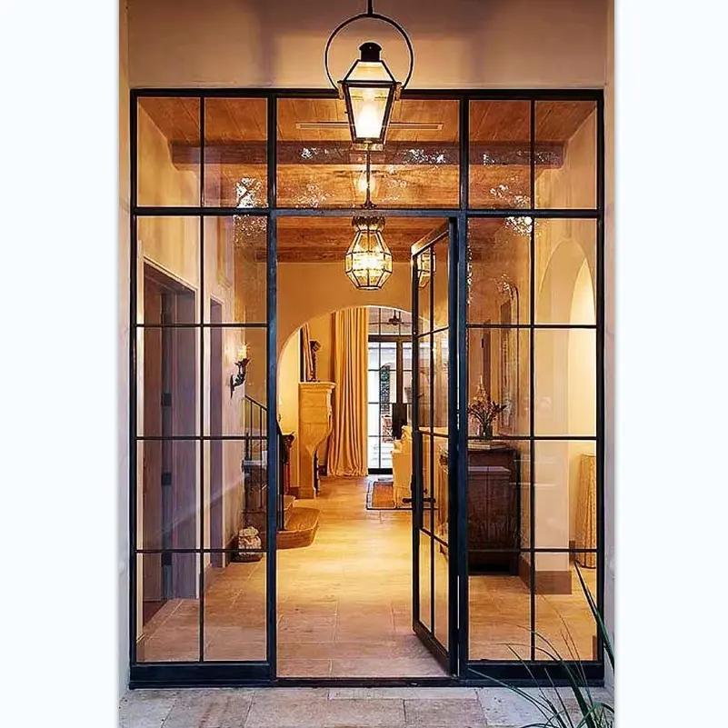 Porte d'entrée transparente avec verre