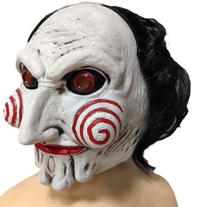 E32 <strong>Horror</strong> Theme Chainsaw Killer Mask Scary Latex Headgear for Halloween Movie Party and Masquerade Featuring Ghost Shape - Product Image 5