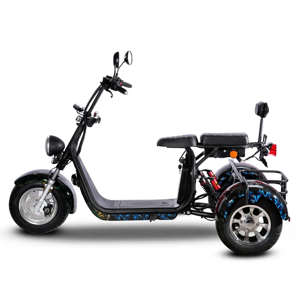 الكبار 2000w e دراجة نارية الكهربائية للأطفال البسيطة 3 عجلة citycoco seev woqu ثلاثة عجلة سكوتر الكهربائية citycoco 2 مقعد 1500w