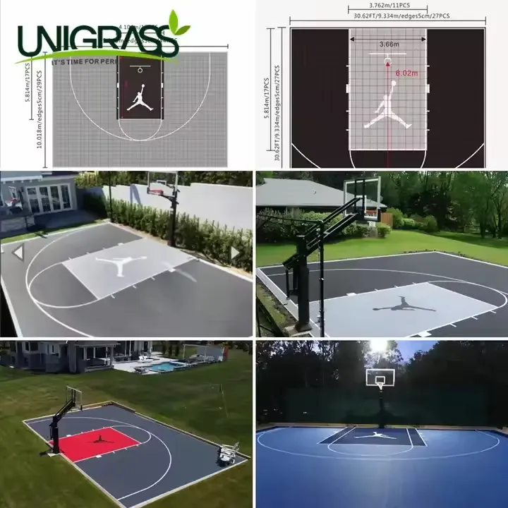 FIBA ha approvato il pavimento del campo da basket PP piastrelle all'aperto del campo da basket