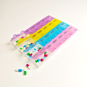 Bán buôn lớn y học lưu trữ Organizer container trường hợp <span class=keywords><strong>7</strong></span> ngày 28 ngăn <span class=keywords><strong>Pill</strong></span> Hộp 21 ngăn làm bằng PP ABS chất liệu - Product Image 1