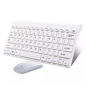 2,4 GHz teclado inalámbrico y ratón óptico negro blanco pequeño elegante conjunto de ratón Mini teclado para Juegos Oficina entretenimiento