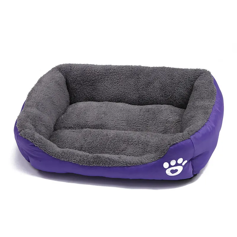 Vendita calda Online Color caramella lavabile in lavatrice caldo letto per animali domestici cane gatto sonno tappetino letto con stampa zampa