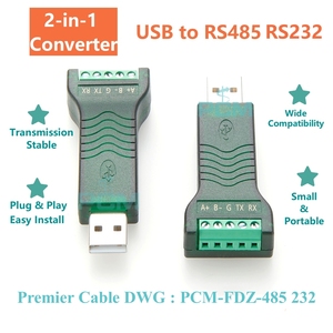 2-in-1 USB to <strong>RS485</strong> <strong>RS232</strong> Signal Converter with FTDI FT232 Chip, USB to <strong>RS232</strong>, USB to <strong>RS485</strong>, USB <strong>RS232</strong> <strong>RS485</strong> Serial <strong>Adapter</strong> - Product Image 3