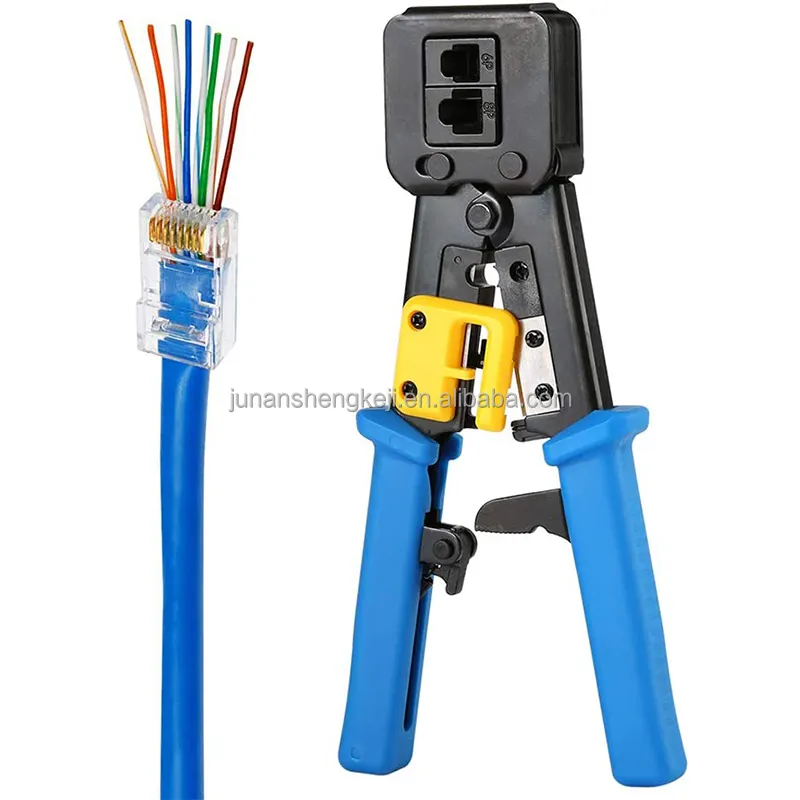 Ferramenta multifuncional Rj45 Cable Crimper para Cat6 Cat5e plug pass crimping tool