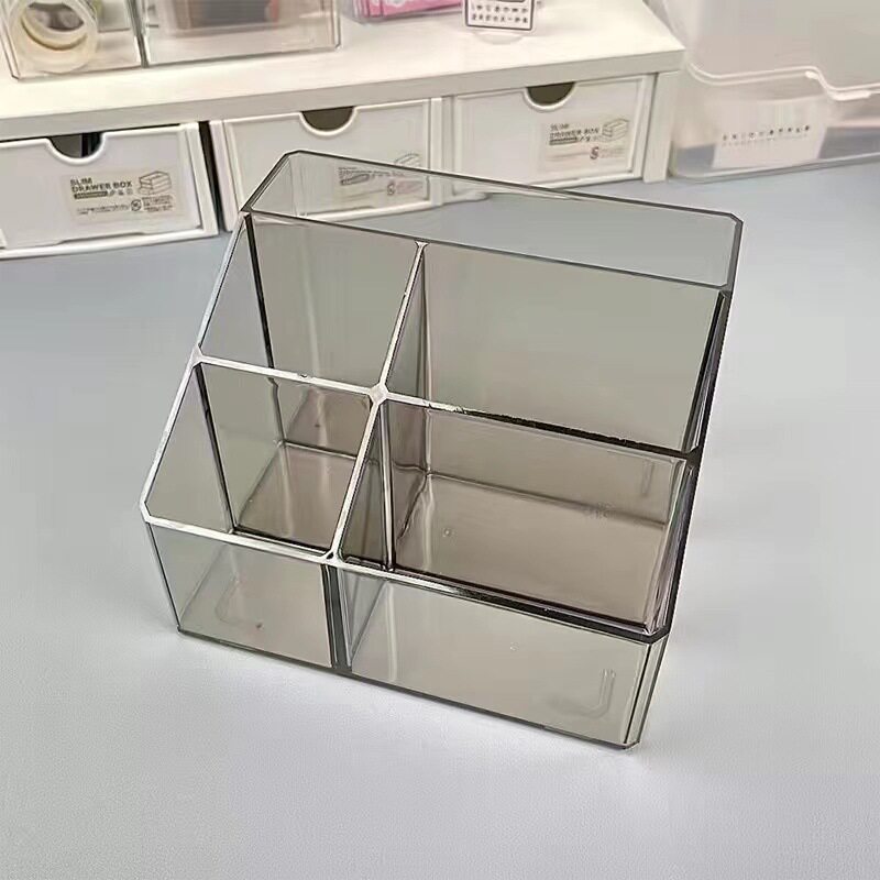 PET five-compartment storage box (transparent gray)