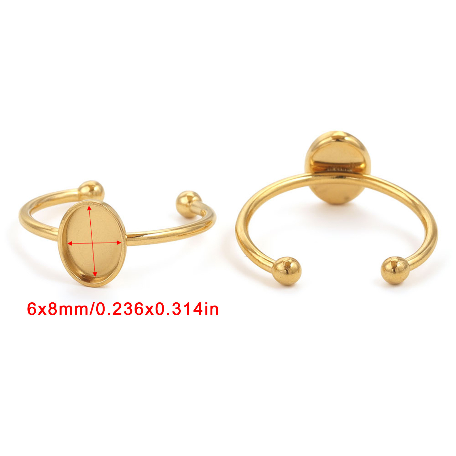 Gold-Oval6 * 8mm