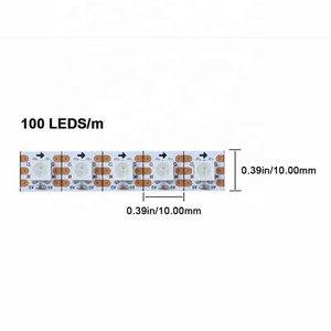WS2812B 100 LED/m RGBICマジックドリームカラーアドレス指定可能ピクセルRGB LEDストリップライト銅ボディ音声制御ホワイトPCB LED - Product Image 2