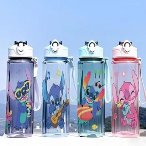 大容量ロックストローウォーターカップ子供用漫画爆発デザインポータブルプラスチックLabubuドリンクウェア - Product Image 4
