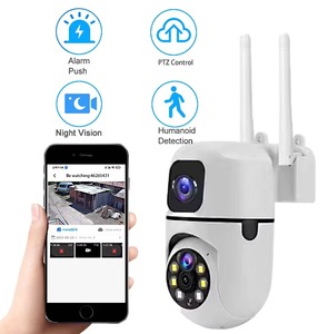 Cámara Domo CCTV de red interior/exterior de doble lente de 4MP con detección de movimiento visión nocturna almacenamiento de datos en la nube WIFI PTZ CMOS Sensor - Product Image 2