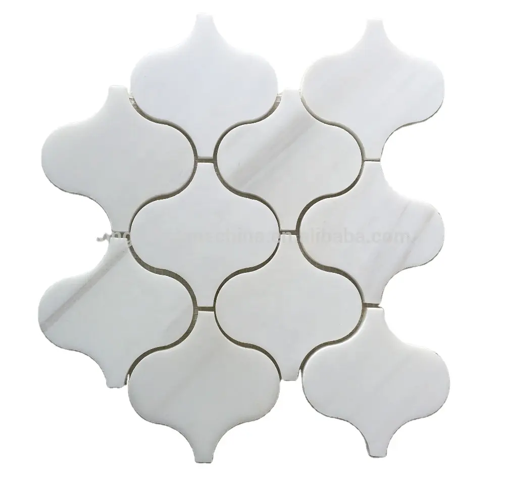 Lanterna a mosaico in marmo naturale White Dolomite Big Backsplash Home Decor per piastrelle a mosaico per piastrelle da parete per cucina e bagno