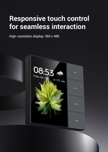 Glomarket Tuya 3.5 pollici Multi-funzione <span class=keywords><strong>Zigbee</strong></span> pannello interruttore <span class=keywords><strong>a</strong></span> parete 4gang scena interruttore casa intelligente