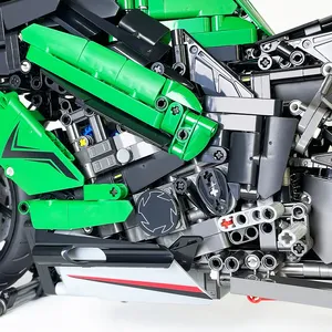 Jiestar 58053ハイテクレーシングライディングKAWASAKI NINJA 1000SXオートバイ技術セットモデルビルディングブロック車をテーマにしたおもちゃ - Product Image 4
