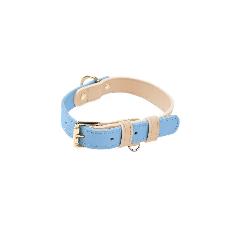 Collar de cuero para perros con hebilla de metal, collares básicos duraderos para mascotas para perros pequeños, medianos y grandes