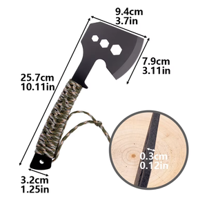 Xách tay thép không gỉ cắm trại rìu nylon ngoài trời dây xử lý với tách maul và hình lục giác cờ lê hatchet - Product Image 3