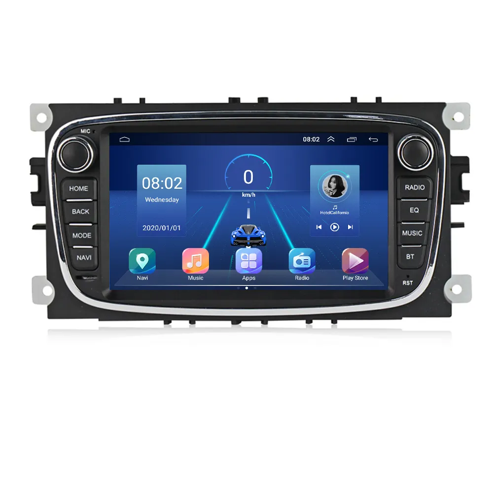 2 Din 7 인치 자동차 멀티미디어 라디오 플레이어 포드 포커스 S-Max Mondeo MK4 갤럭시 C-Max Autoradio DVD Gps 네비게이션 4 + 64G Wifi BT