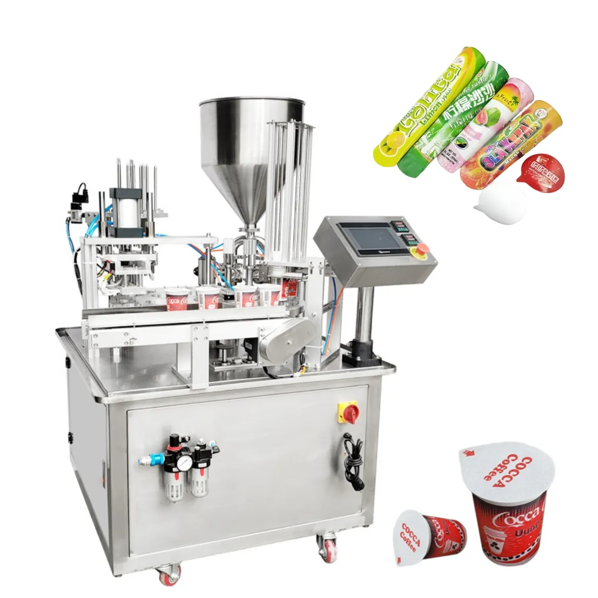 Machine de remplissage et de scellement de tasse de tube de papier de sucette de glace de cône de crème glacée pour l'été