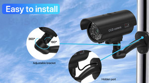 Sahte kamera açık su geçirmez güvenlik simülasyon kukla kamera kırmızı LED ışık monitör CCTV gözetim mermi kapalı kamera - Product Image 5