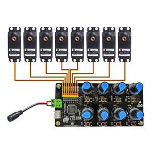 8-Wege-Kanal-Servocontroller-Modul Drehknopf-Lenkgetriebe Überstromschutz-Servo tester platine für Manipulator-RC-Car - Product Image 1