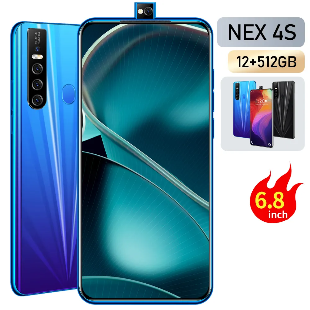 Hot selling Smartphone NEX 4S 6.8 inch Full Screen 12GB+512GB Android Mobile Phones Unlocked CellPhone 5G