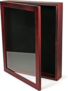 8x8 Shadow <strong>Box</strong> Picture <strong>Frame</strong> With Linen Board <strong>Deep</strong> Wood Glass <strong>Display</strong> Case Ready to Hang Memory <strong>Box</strong> With Drawing Pins - Product Image 3