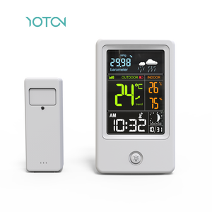 Estación meteorológica digital inalámbrica Sensor exterior Material ABS Pantalla LCD Controlador de temperatura interior Soporte ODM personalizable - Product Image 1