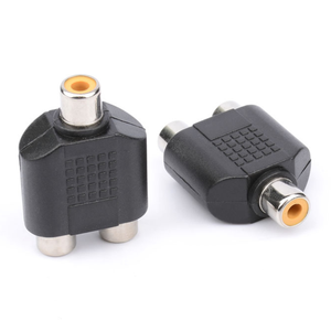 Adaptador de níquel plomo 1 RCA hembra a 2 RCA hembra Adaptador RCA y divisor - Product Image 2