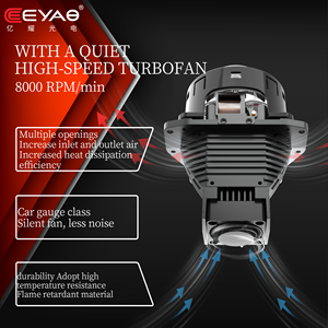 Eeyao Bi โปรเจคเตอร์ LED เลนส์3.0นิ้วสำหรับ Hella 3R ลำแสงสูงคู่อัพเกรดไฟรถยนต์ - Product Image 3