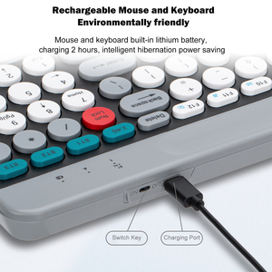 Teclado inalámbrico y ratón Combo Teclado de membrana Juego de ratón de teclado recargable de 3 canales para PC - Product Image 5