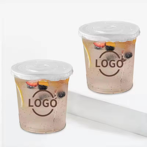OLG Wholesale 12oz 16oz 18oz 24oz Disposable Smoothie Juice PET Iced Coffee Plastic <strong>Cup</strong> with Lid - Product Image 3