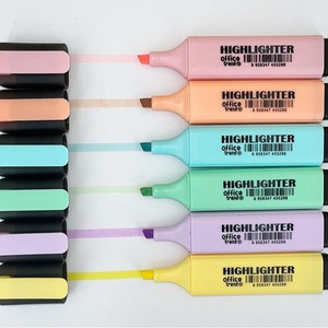 Set di pennarelli evidenziatori a asciugatura rapida Non tossici 6 colori pastello espositore personalizzato - Product Image 3