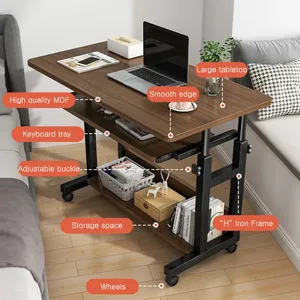 Escritorio de ordenador de Metal móvil, mesita de noche para dormitorio, elevador de estudiantes para el hogar, elevador de ordenador de escritorio perezoso, mesa de oficina - Product Image 2