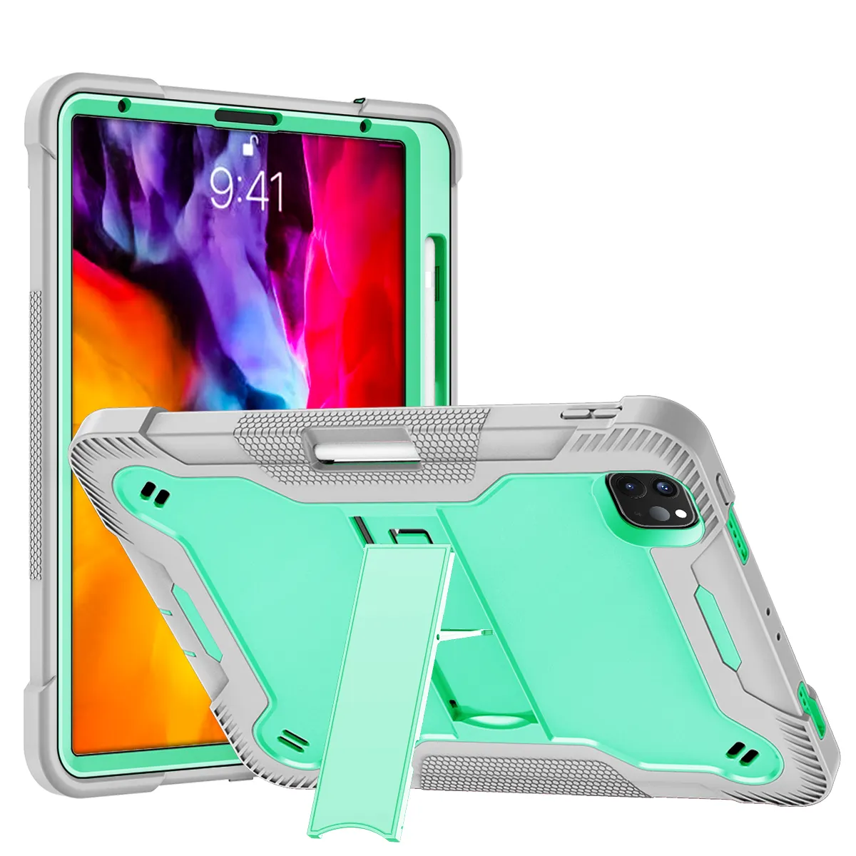 Großhandel Kinder Drop Proof Hybrid Silikon PC Robuste Stand Tablet Cover Hülle für Samsung Tab S7 FE T730 T735 12,4 Zoll