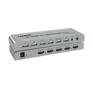 Xput 4K 4端口HDMI USB KVM开关4X1 HDMI KVM开关切换器适配器盒灰色 - Product Image 1