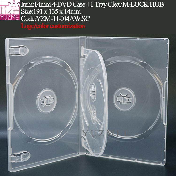 I04A:14mm M-LOCK 4-DVD Case Clear
