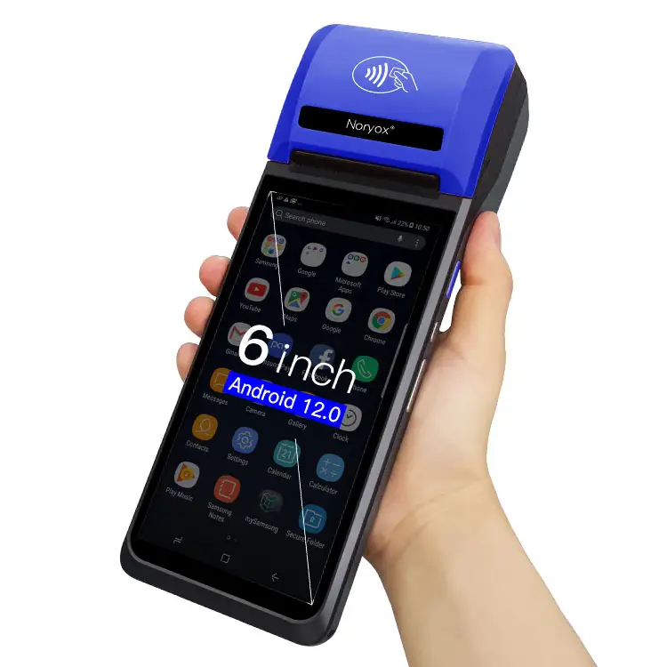 Smart 5.99 inch Handheld Pos Android Billing Pos Machine 4G All In One Mobile 6 inch Android 12 Pos Terminal with printer NFC