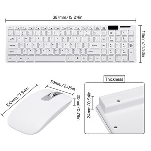 Computadora de oficina, portátil, teclado inalámbrico, combos de ratón, teclado inalámbrico y ratón, conjunto de ratón y teclado blanco y negro - Product Image 5