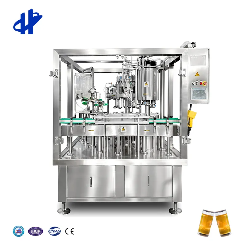 Máquina de enchimento e tampa de garrafa, máquina de enchimento e tampa de garrafa de vidro de pequena capacidade automática, completa, equipamento de garrafa de produção de cerveja