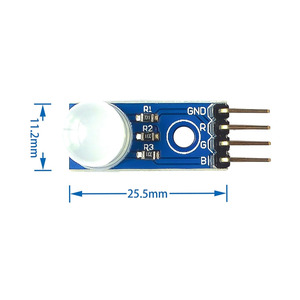 Módulo LED RGB DC5V de 10mm-cátodo común, tricolor (rojo verde azul), LED programable a todo color para Arduino/DIY