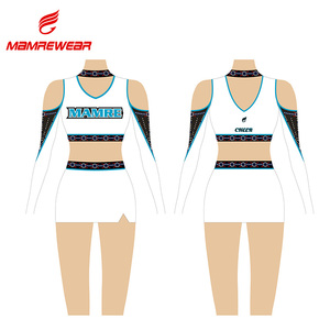 Mamre özel baskılı nefes amigo kıyafet Spandex ile kristal dekorasyon Cheer üniforma takım için - Product Image 5