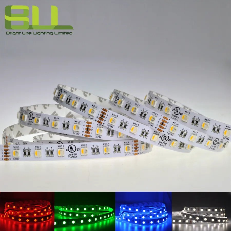 Penjualan Terbaik strip led 5050 RGBW 4 warna dalam 1 24v 60led/m lampu strip fleksibel untuk dekorasi hotel
