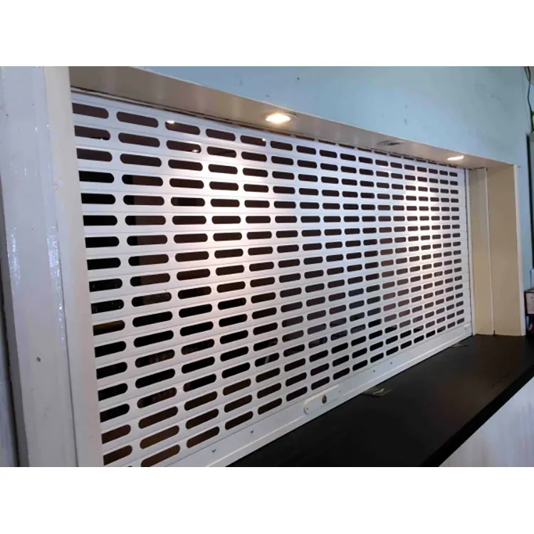 high quality security grill roller shutter door/perforated roller shutter door/perforated steel roller shutter