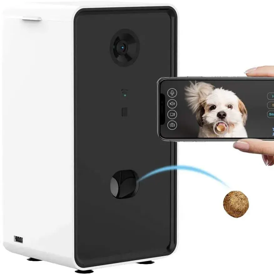 Hondencamera Traktatie Dispenser Automatische Slimme Huisdiervoeder Wifi Externe Huisdierencamera Met Tweeweg Audio En Nachtzicht Compatibel