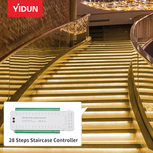 YIDUN 12V çift PIR hareket sensörü kontrolörü 16/28 kanallar SPI piksel LED aydınlatma Dimmer manuel ve uzaktan kumanda merdiven işık - Product Image 5
