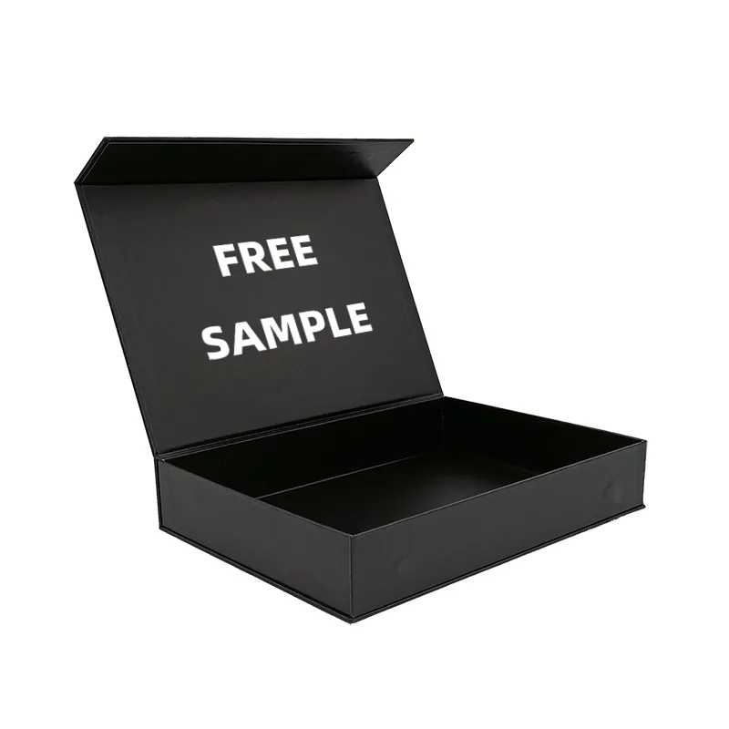 재활용 가능한 낮은 MOQ 고급 자석 상자 뚜껑 폐쇄 블랙 선물 상자 자석 폐쇄 뚜껑이있는 판지 선물 상자