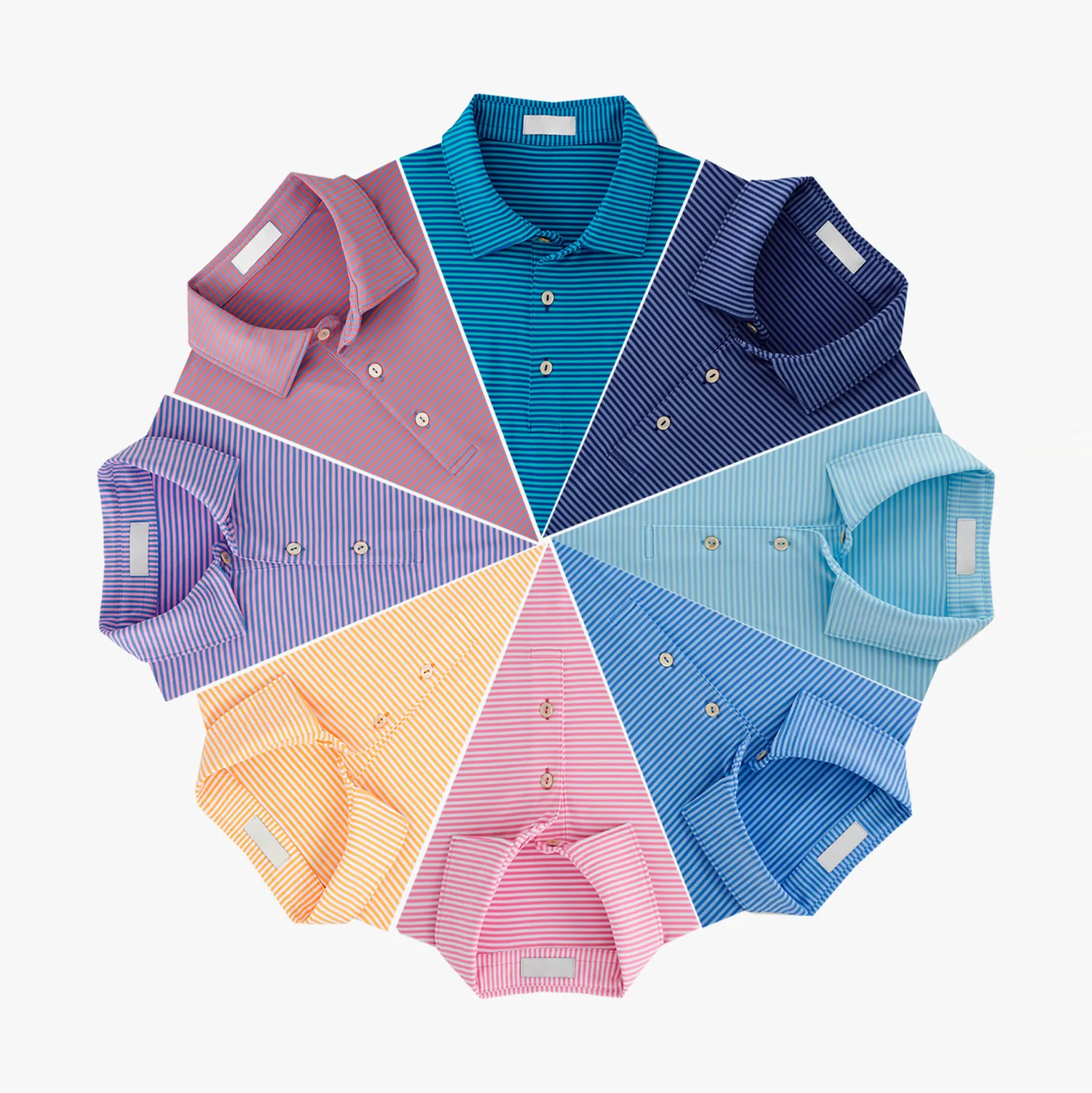 2023 nuevas camisetas de polo de golf de moda de alta calidad casual para hombre diseño ajustado sublimación personalizada Polo de golf a rayas para niños