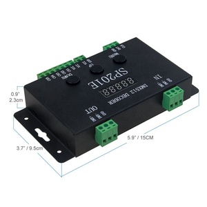 SP201E DMX至SPI控制器解码器5通道DMX512 RGB WW解码器发光二极管控制器，用于DC5-24V可寻址像素灯带