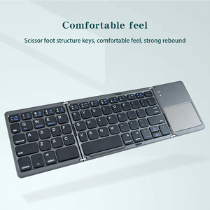 Teclado inalámbrico universal de tres sistemas con panel táctil Mini teclado plegable inalámbrico para tableta - Product Image 2