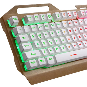 Teclado mecánico con cable USB, luz RGB de arcoíris para ordenador de juegos, 104 teclas, ergonómico, Multimedia, para juegos de ordenador - Product Image 3