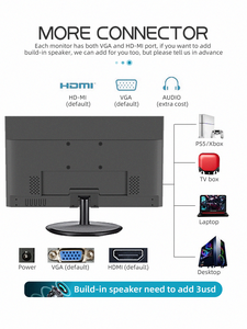 Used Refurbished 15/17/19/22/24/27 Inches Black Desktop <strong>Computer</strong> LED <strong>LCD</strong> <strong>Monitor</strong> for Business Study Office <strong>Monitor</strong>